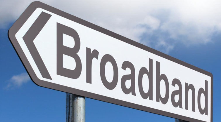 Street sign labeled Broadband